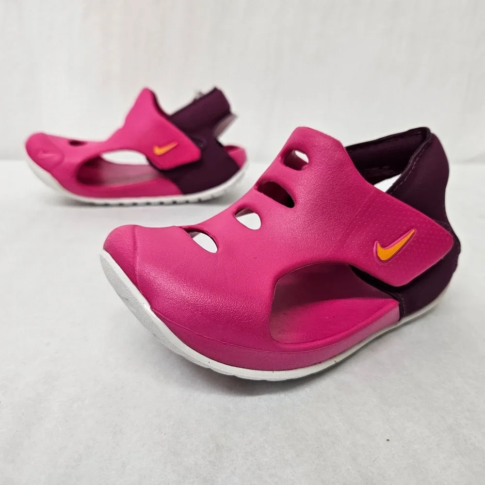 Nike Sunray Protect 3 TD Sandals DH9465-602 Pink Prime Sangria Toddler Size 10C